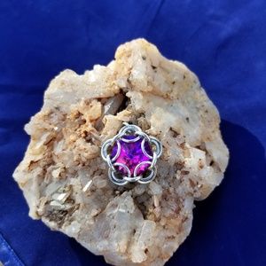 Purple/pink Swarovski crystal pendant
